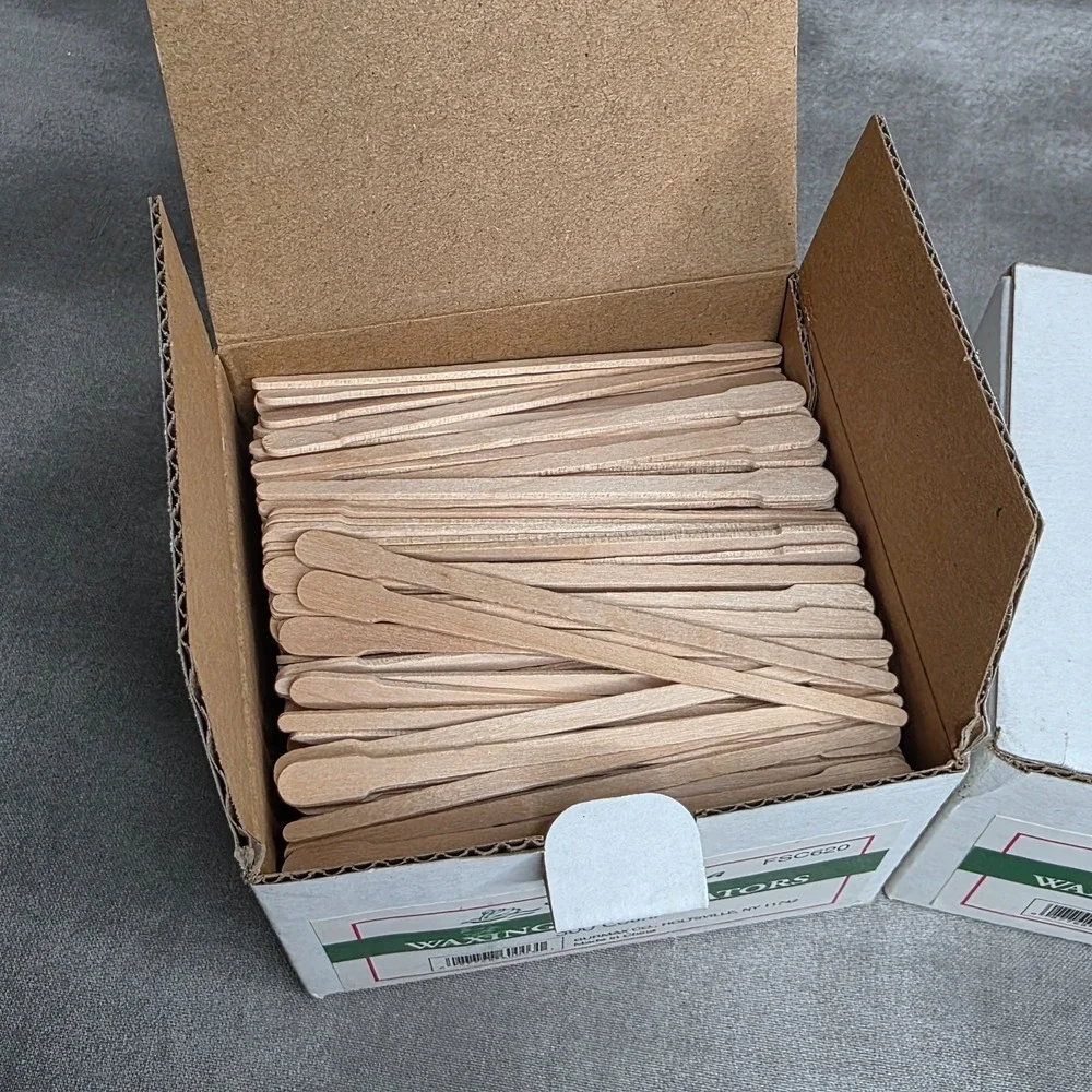 (1000PCS) FantaSea Small Waxing Applicators Eyebrow Hair Removal Wooden Spatulas